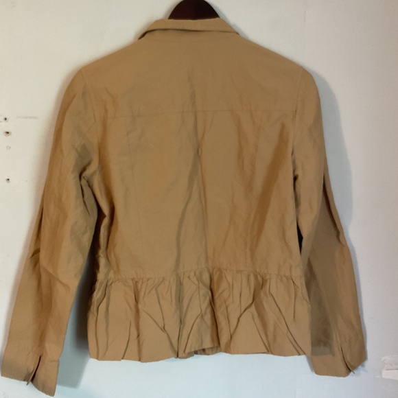 Talbots Utility Jacket Lightweight Full Zip Button Pockets Tan Size M - Picture 8 of 8